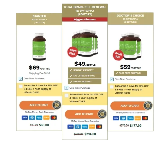 Total Brain Boost Price